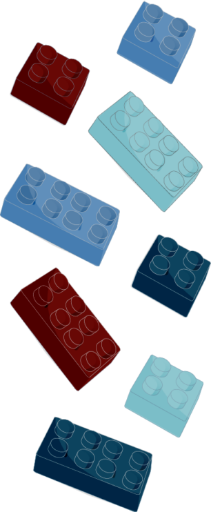 multi coloured building blocks